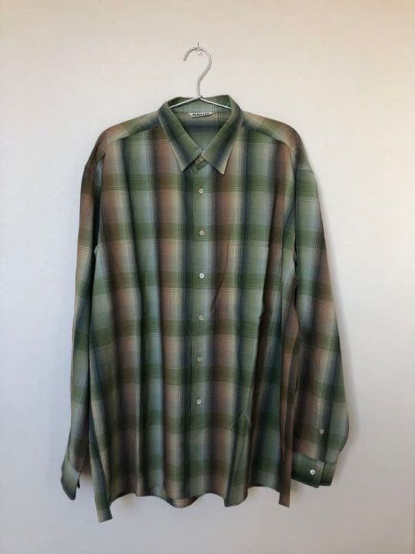 AURALEE オーラリ20aw ウールチェックシャツ 4