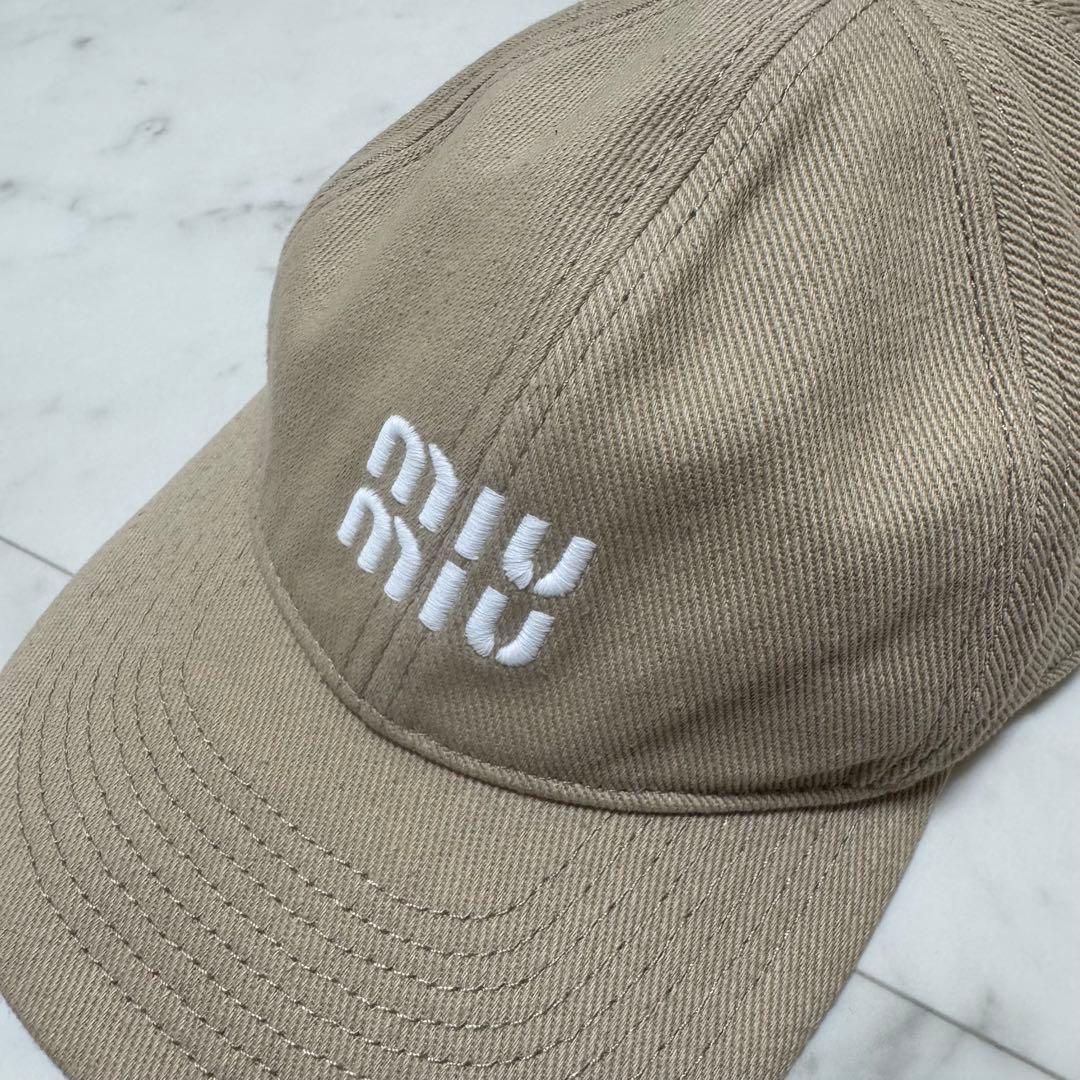 miu miu デニム ベースボールキャップ ベージュ　M