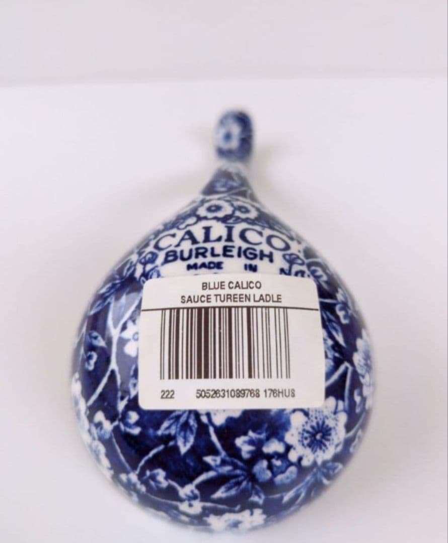 バーレイ　キャリコ　ブルー　グレイビーポット　お玉付き