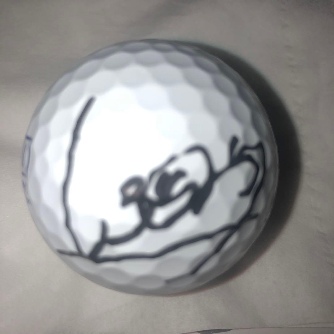 渋野日向子AIGオフィシャルボール直筆サイン、エリエールピンフラッグ直筆サイン