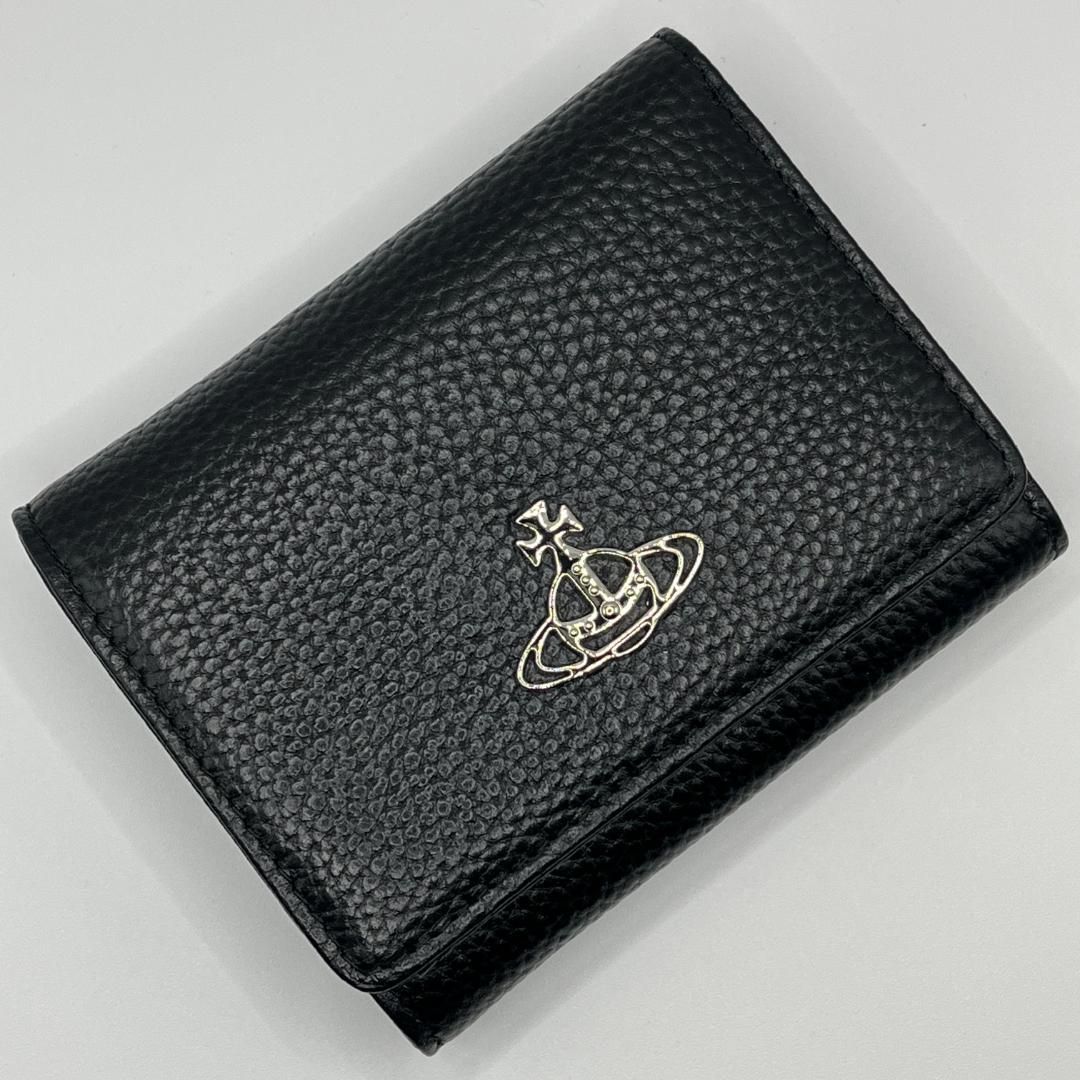 人気 Vivienne Westwood 特価 黒がま口 定番 折財布 高級感