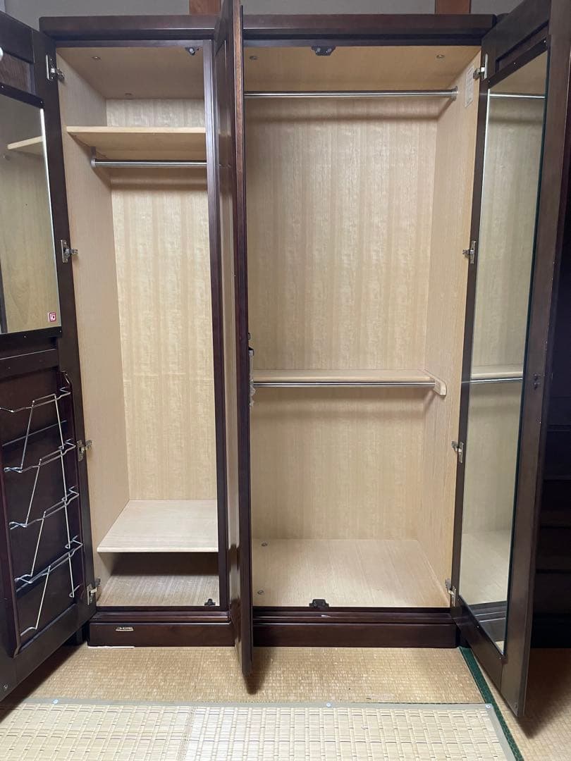 【昭和・底値】ワードローブ 洋服ダンス　美品 大型ダークブラウン衣装ケース