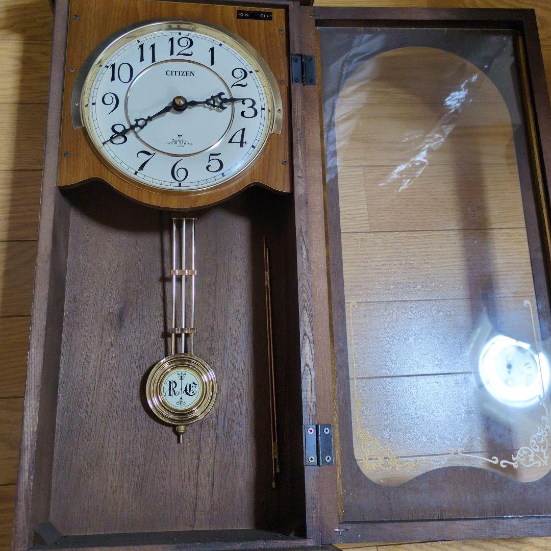 CITIZEN 振り子付き掛け時計 ウッド調　アンテーク