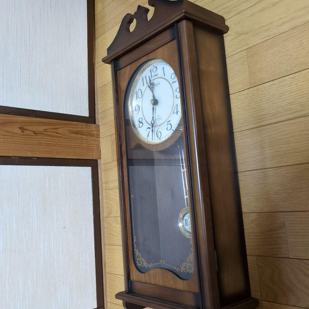 CITIZEN 振り子付き掛け時計 ウッド調　アンテーク