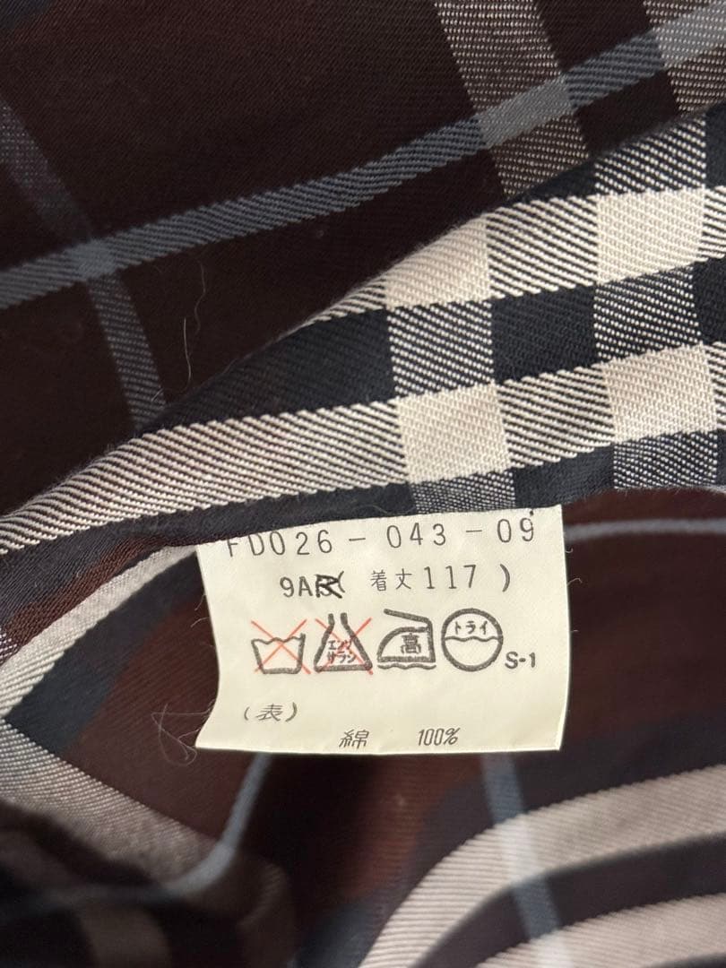 バーバリーズ　トレンチコート　チェック柄　ベルト　Aライン　ロング