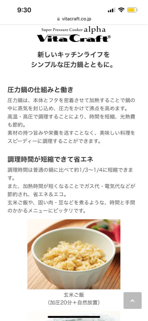 ビタクラフト　圧力鍋　4.5リットル　シクロ