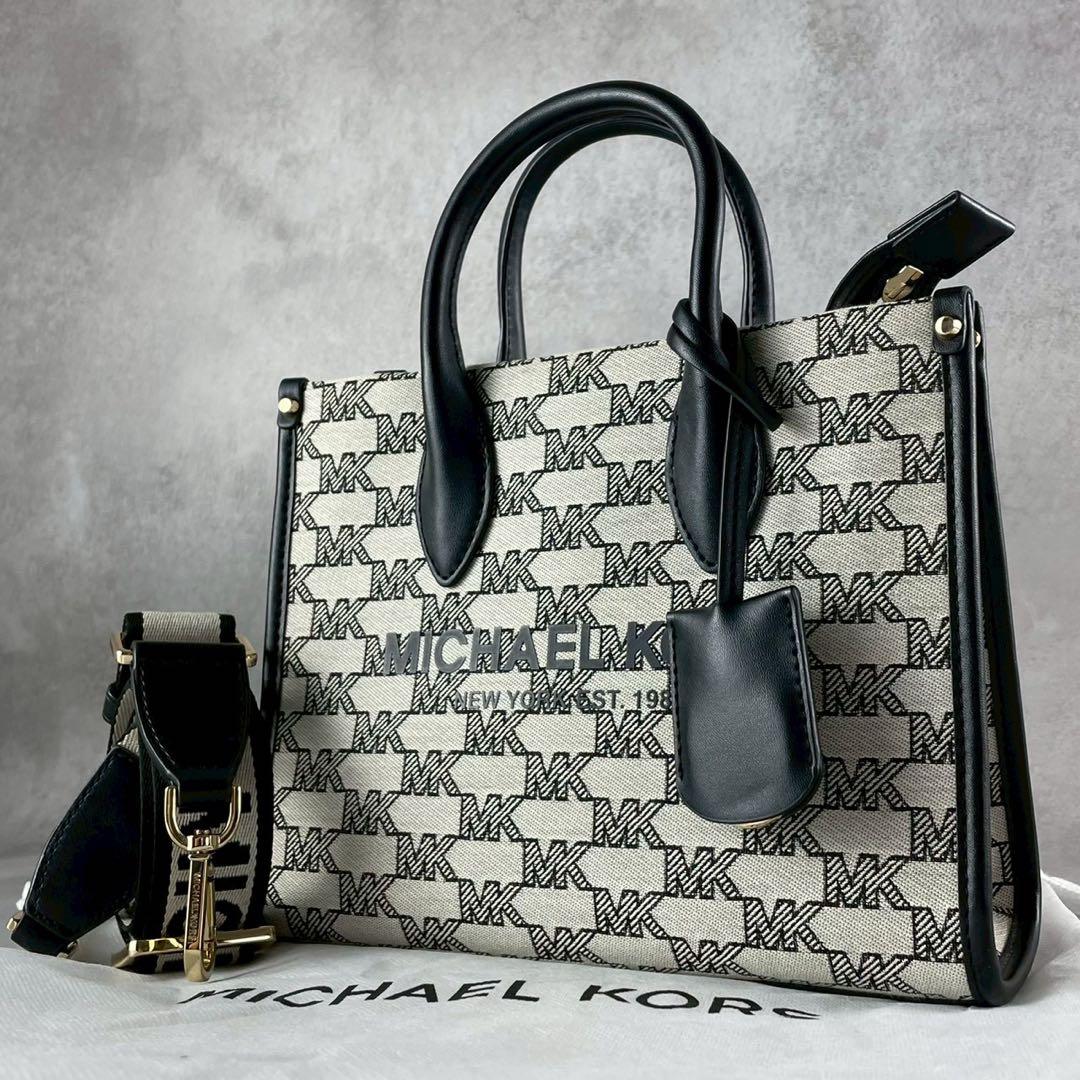✨美品✨マイケルコース　ミレラ　トートバッグ　2way MKシグネチャー　黒白
