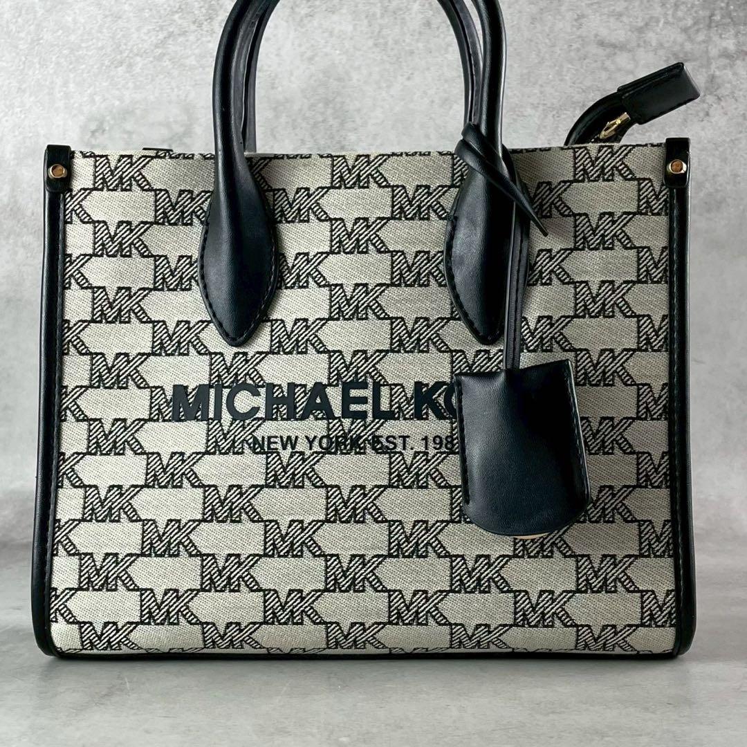 ✨美品✨マイケルコース　ミレラ　トートバッグ　2way MKシグネチャー　黒白