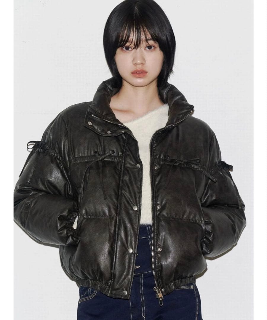 EMODA リボンパッファーダウンブルゾン