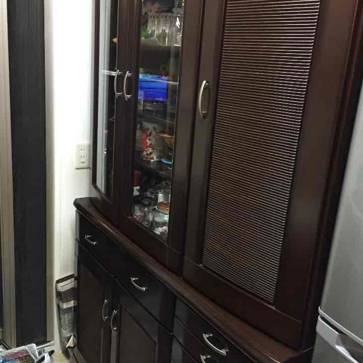 しっかり作り！美品ブラウン食器棚！