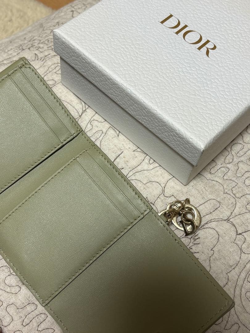 ChristianDior 三つ折り財布 グリーン 日本限定レディーデ
