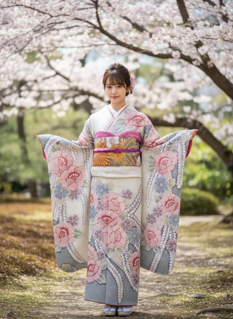 藤娘きぬたや 総絞り 牡丹下り藤 振袖 フルセット