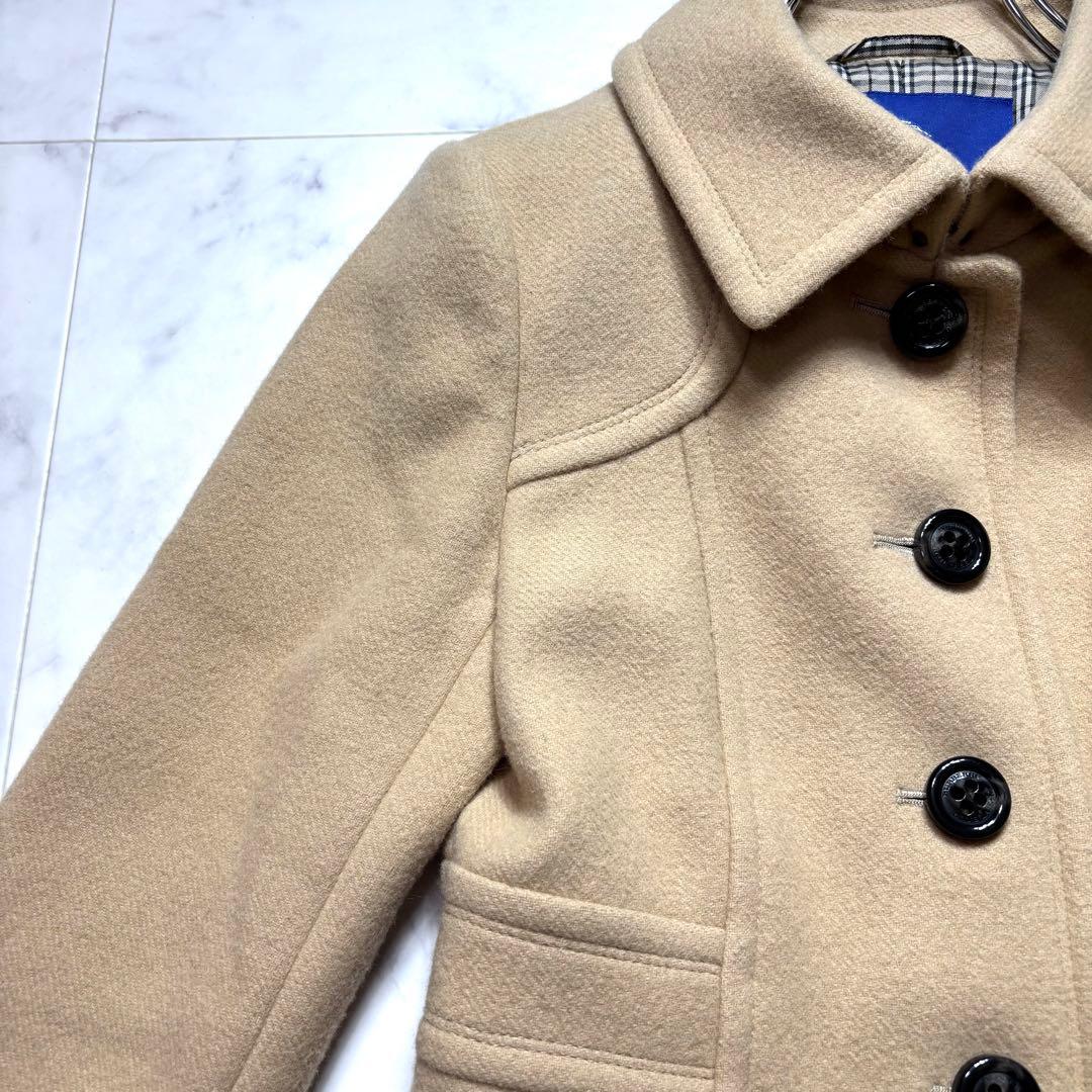 美品✨バーバリーブルーレーベル ウールコート ノバチェック アンゴラ混 38