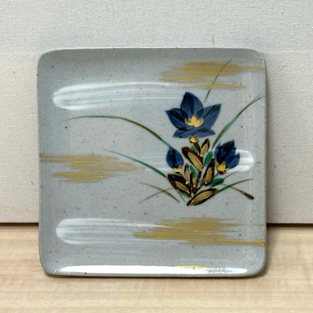 幸兵衛窯 絵替 角銘々皿5客セット 乾山手 手彩色 共箱