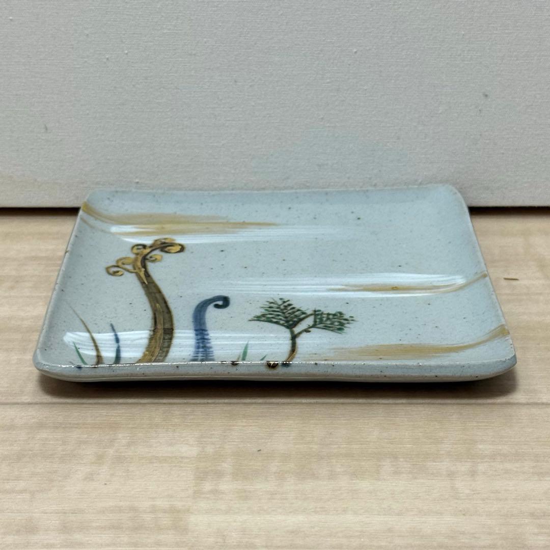 幸兵衛窯 絵替 角銘々皿5客セット 乾山手 手彩色 共箱