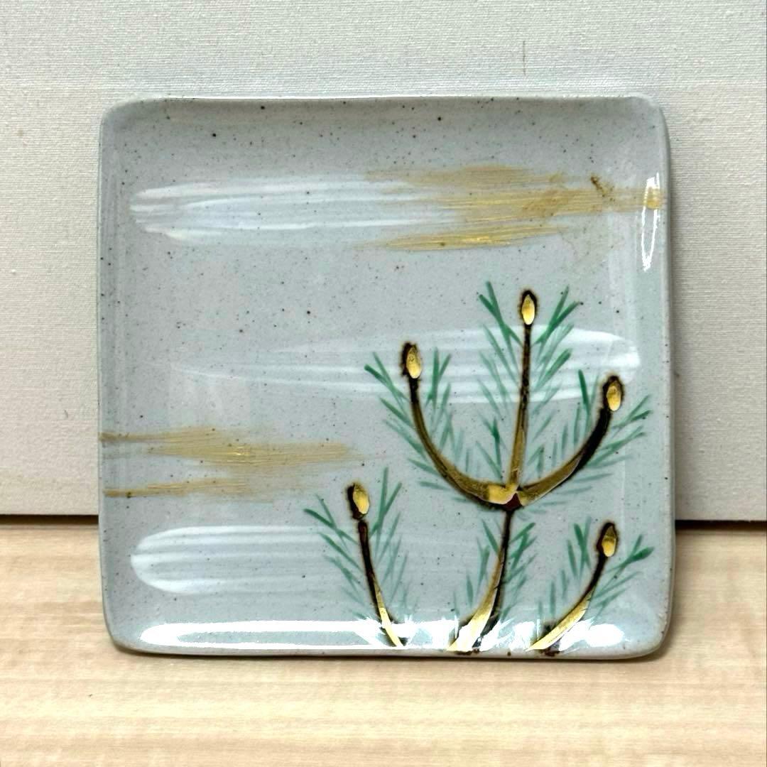 幸兵衛窯 絵替 角銘々皿5客セット 乾山手 手彩色 共箱