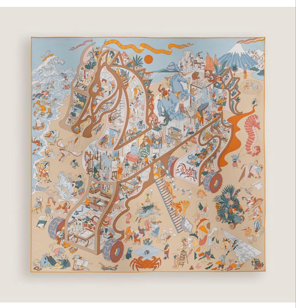 エルメス　スカーフ　カレ 90 《アカデミア・イピカ》　富士山　新品未使用