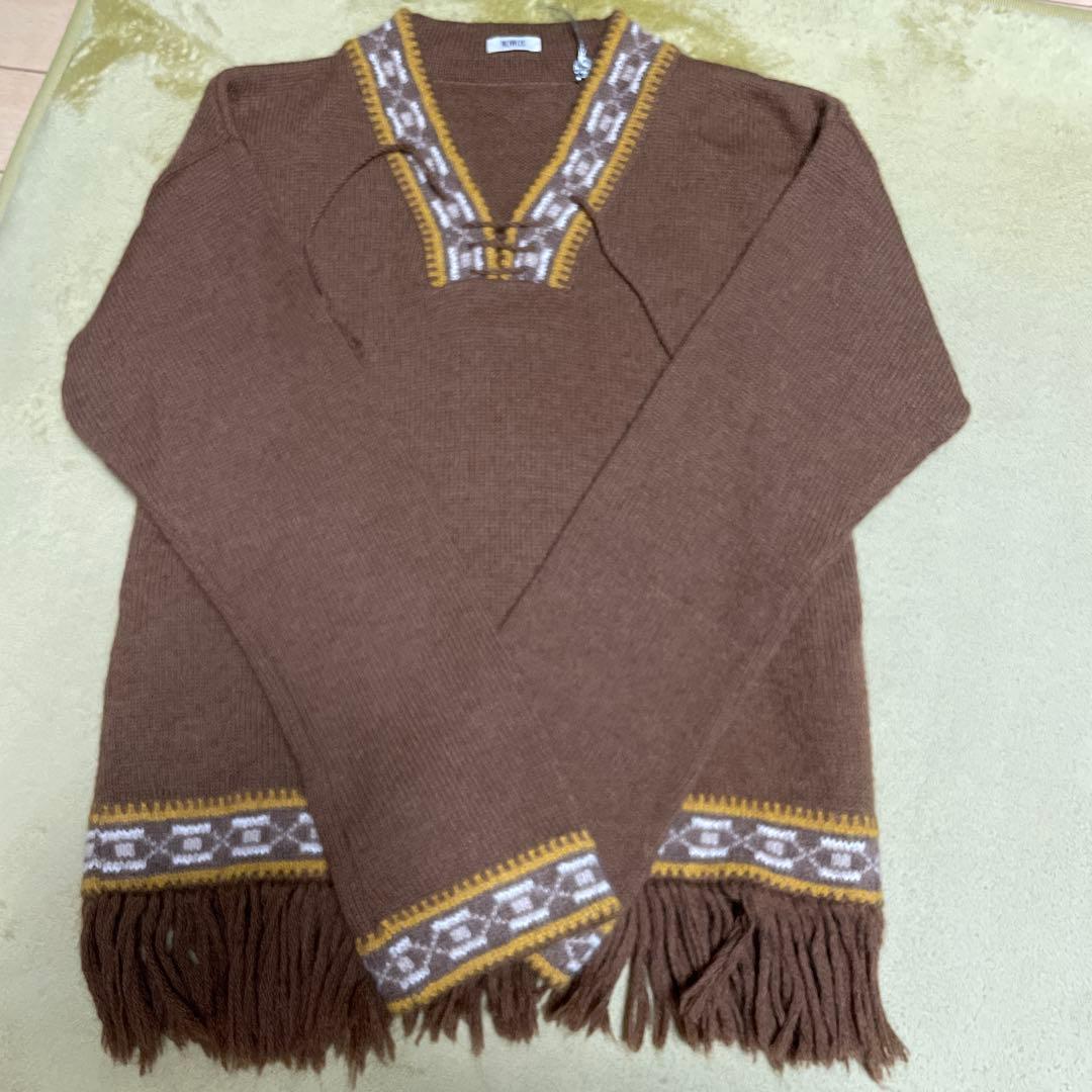 nowos ニットフリンジ付き アルパカニットセーター最終価格