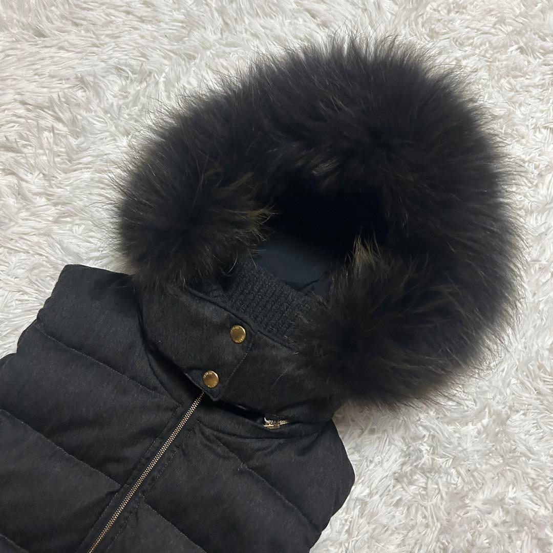 【美品】タトラス ダウンベスト リアルファー フード 取外可 3way ルセラ