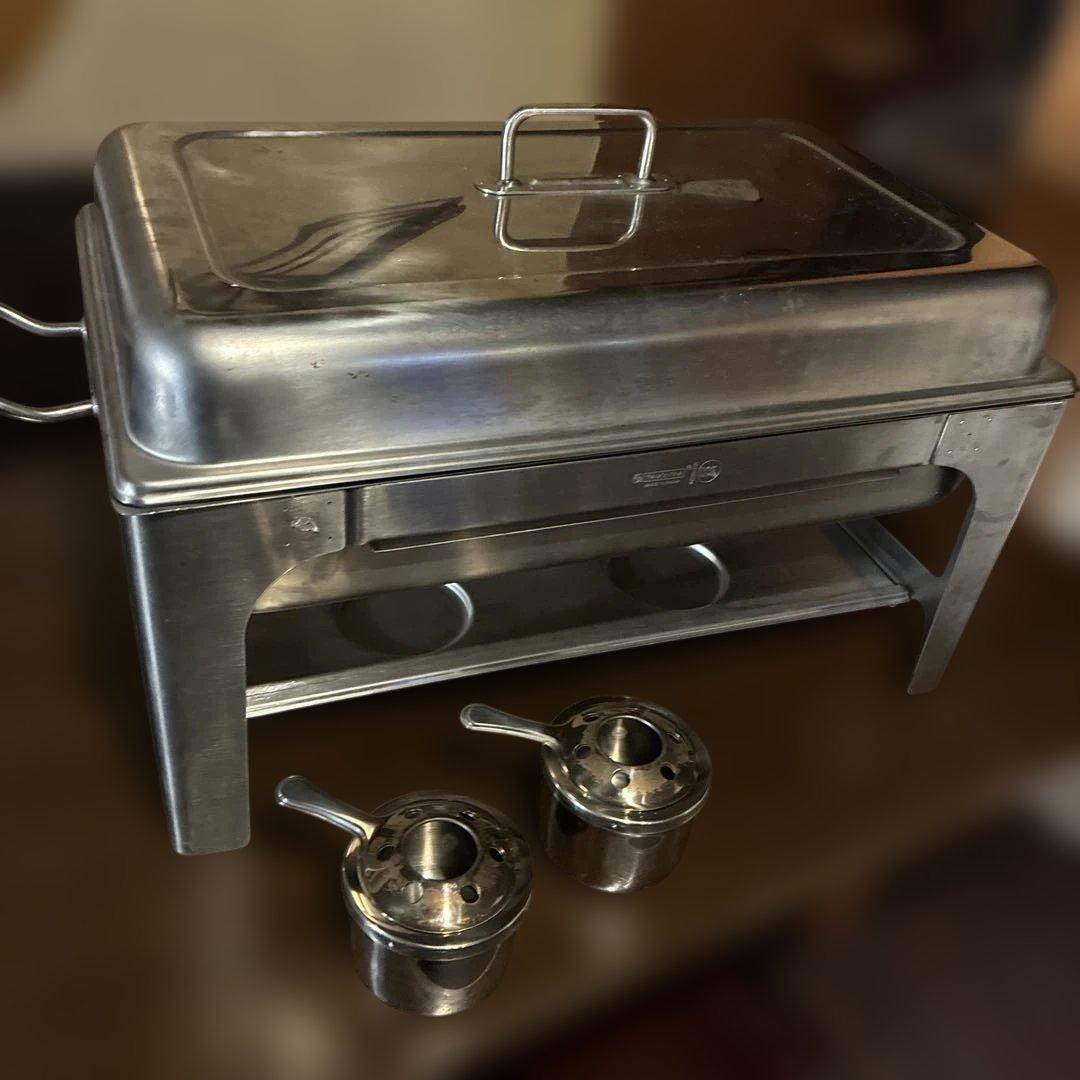 ステンレス 保温調理鍋 蓋付き ビュッフェ用保温器 チェーフィング