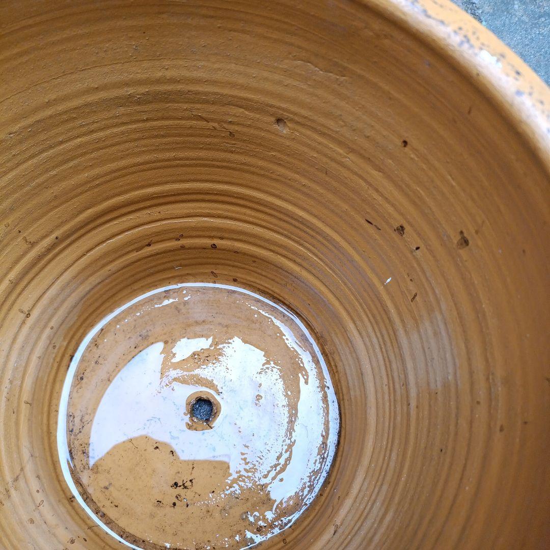 オレンジ色のテラコッタプランター