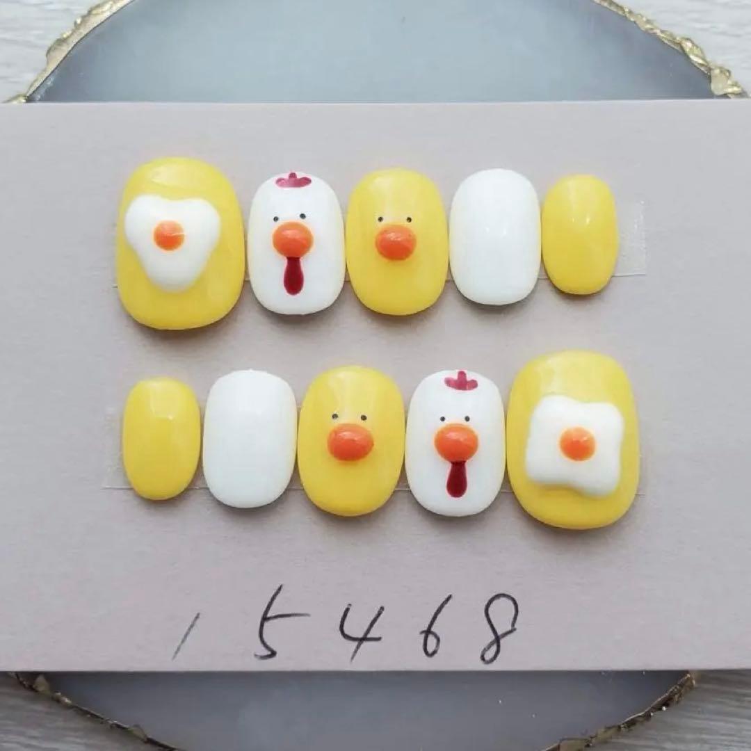 ネイルチップ紫陽花梅雨3Dてるてる坊主ニュアンスオーロラ985