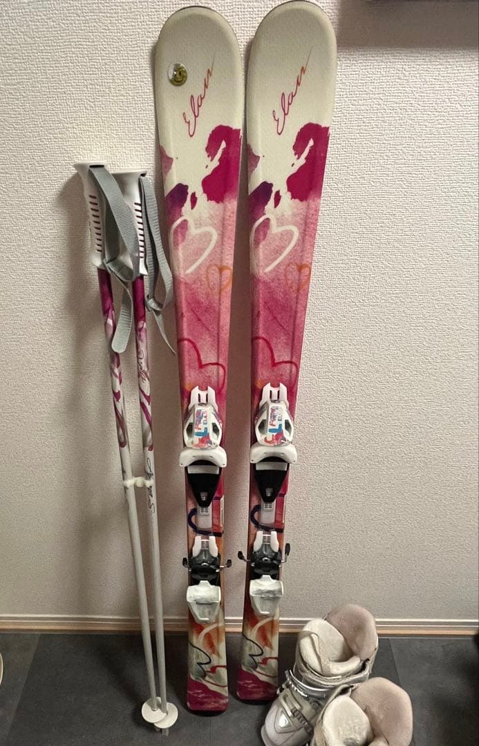 elan 130cm ブーツ23cm ストック113cmスキー3点セット