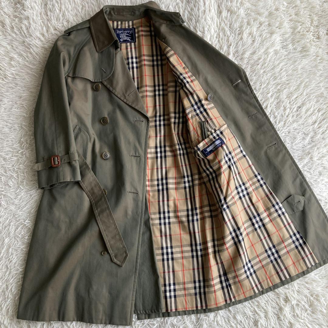 【超希少1980s】入手困難の超極美品　バーバリー　玉虫色ロングトレンチコート