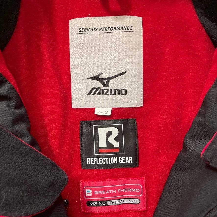 【やまみ】ミズノ スキーウェア 上S 下M セットアップ 赤 ブレスサーモ