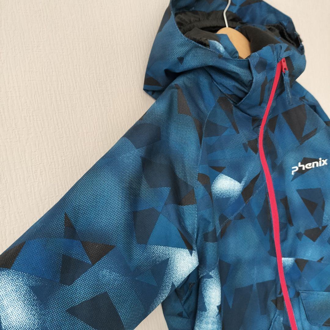 極美品 PHENIX フェニックス スキーウェア 上下150 幾何学 ネイビー
