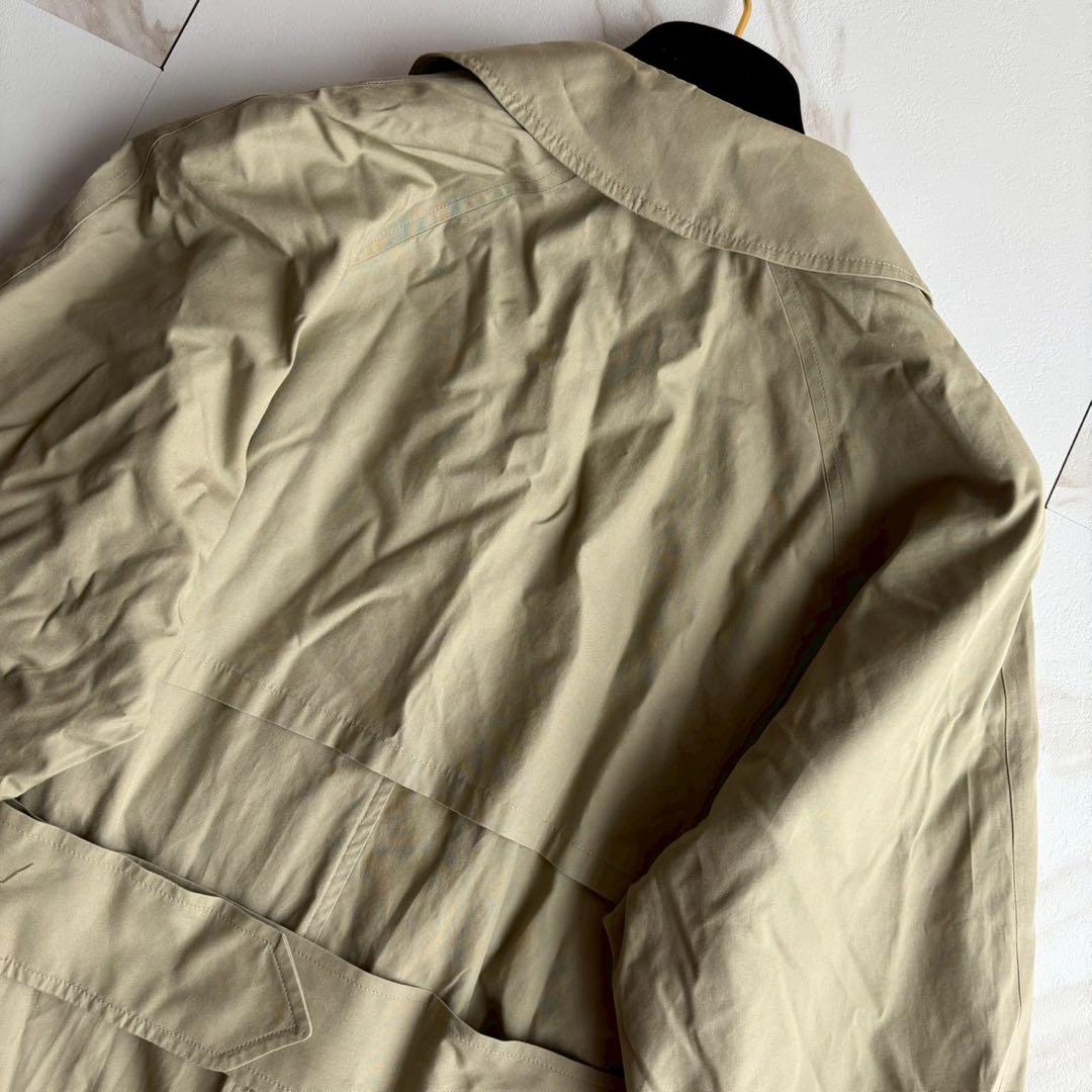 希少◆英国製 バーバリー 犬柄 トレンチ コート ベルト付き カーキ M