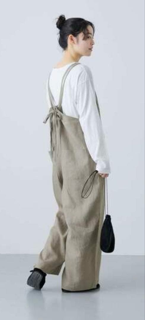 かぐれ　リネンサロペット　ベージュ