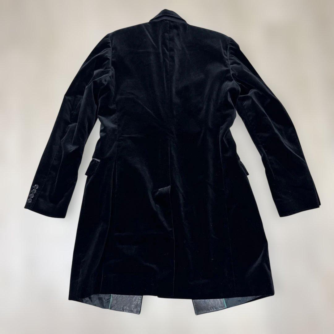 D＆G ドルチェ&ガッバーナ　ベロア　チェスターコート　黒　48