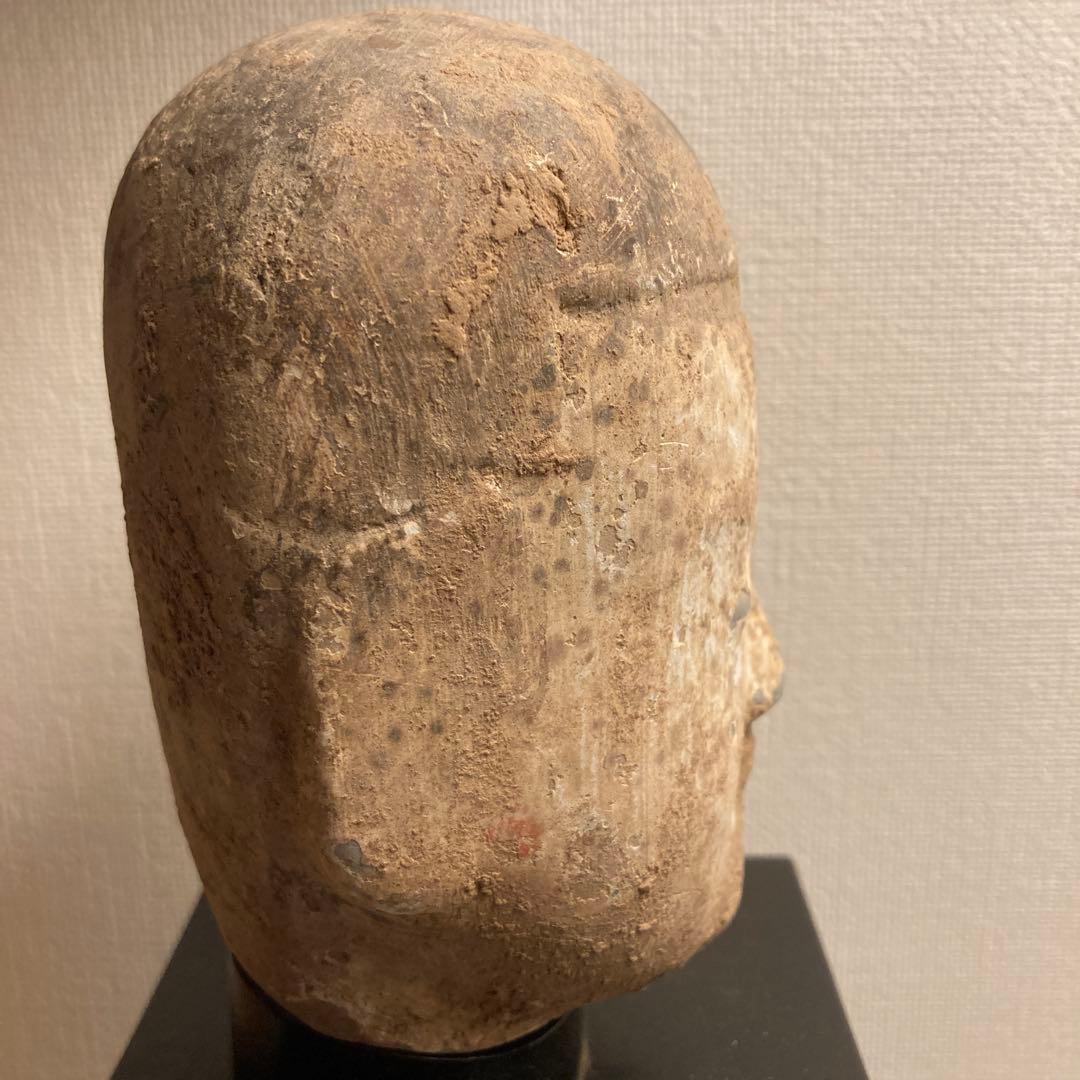 中国美術 漢時代婦人俑 発掘 「漢女」仏頭 オブジェ