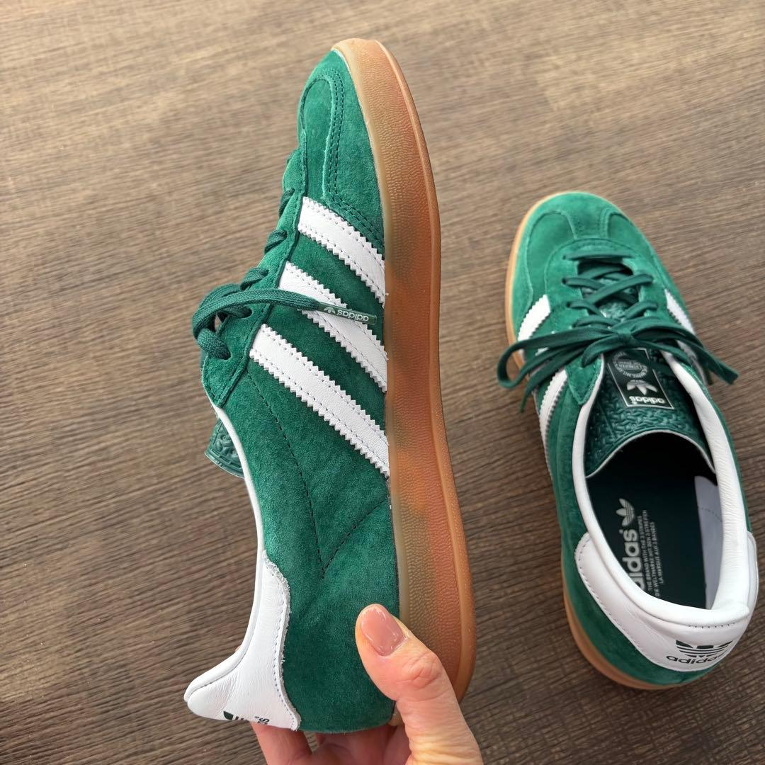 【美品】adidas ガゼル インドア グリーン 24cm スエード