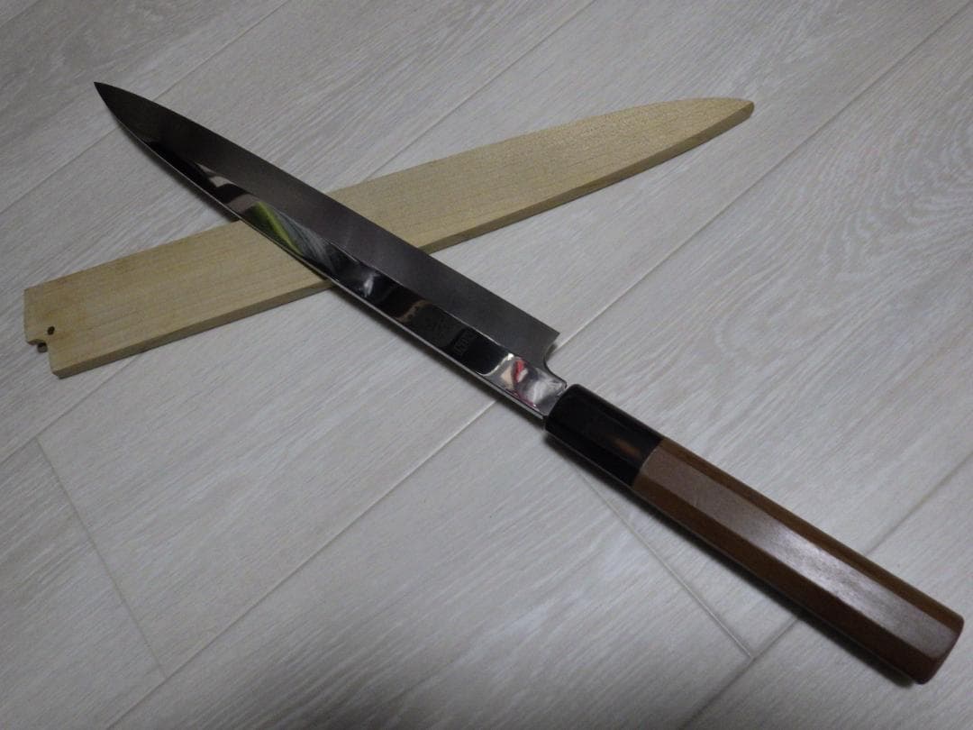 酔心INOX本焼き★柳刃刺身包丁尺寸★六角半丸水牛柄★鞘付属