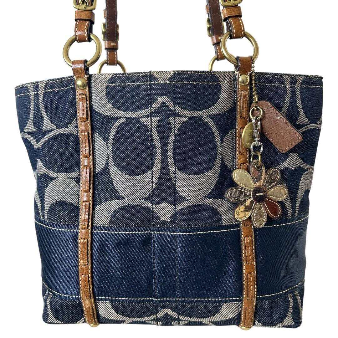 バッグ archive COACH denim tote bag Signature