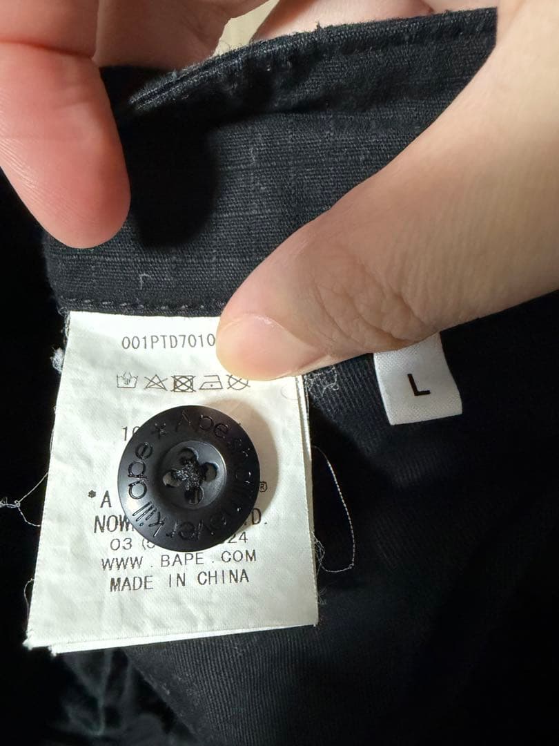 A Bathing Ape シャークデザインズボン Lサイズ　エイプ　黒
