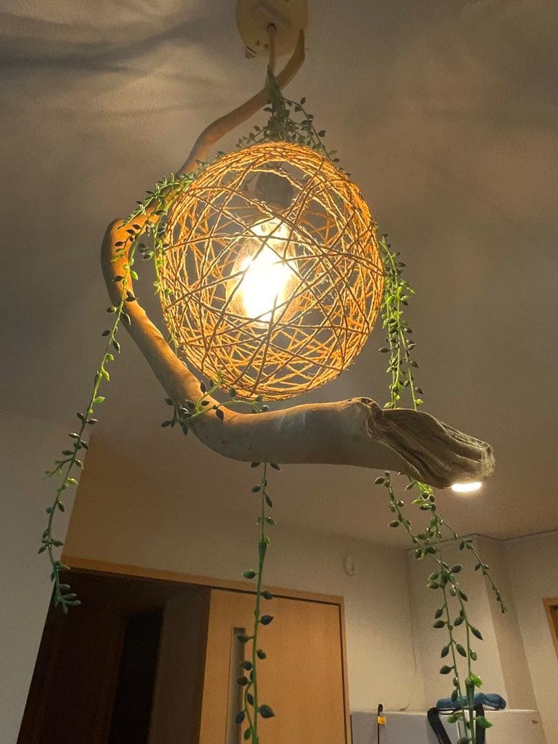 送料込み！流木の天井照明