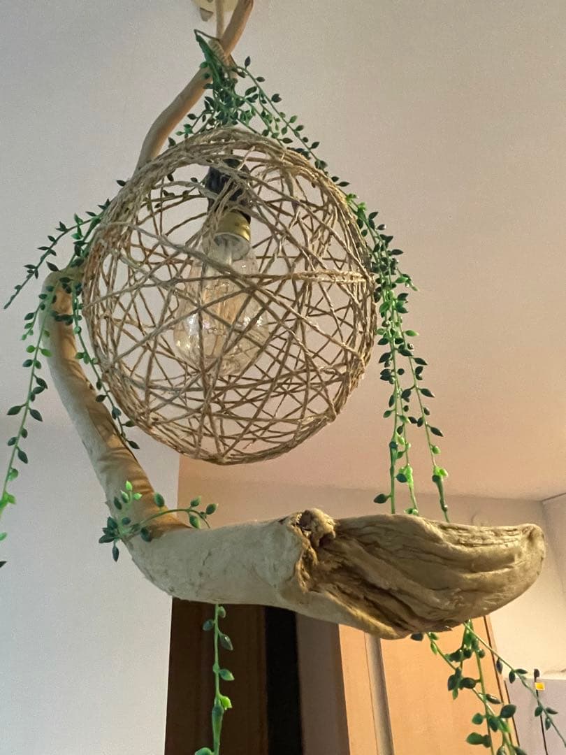 送料込み！流木の天井照明