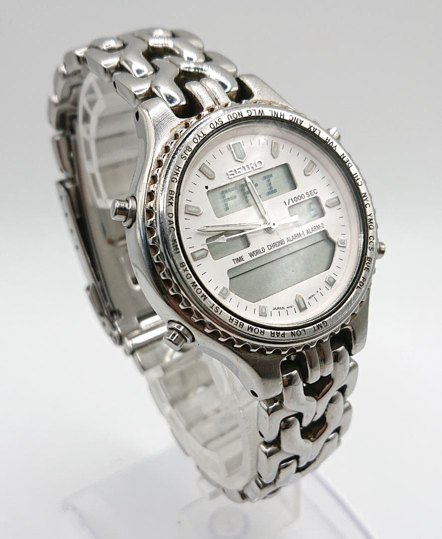 SEIKO ワールドタイム H021-8050 デジアナ GMTクォーツ