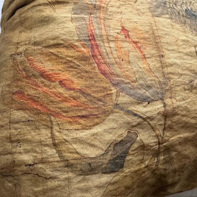 希少5万ハウスオブリリア植物柄クッションアスティエ・ド・ヴィラットコーラルタスク