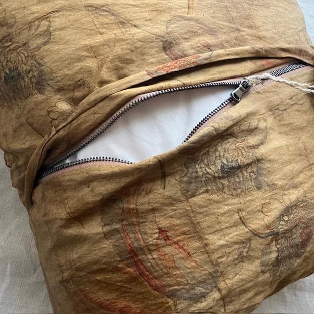 希少5万ハウスオブリリア植物柄クッションアスティエ・ド・ヴィラットコーラルタスク