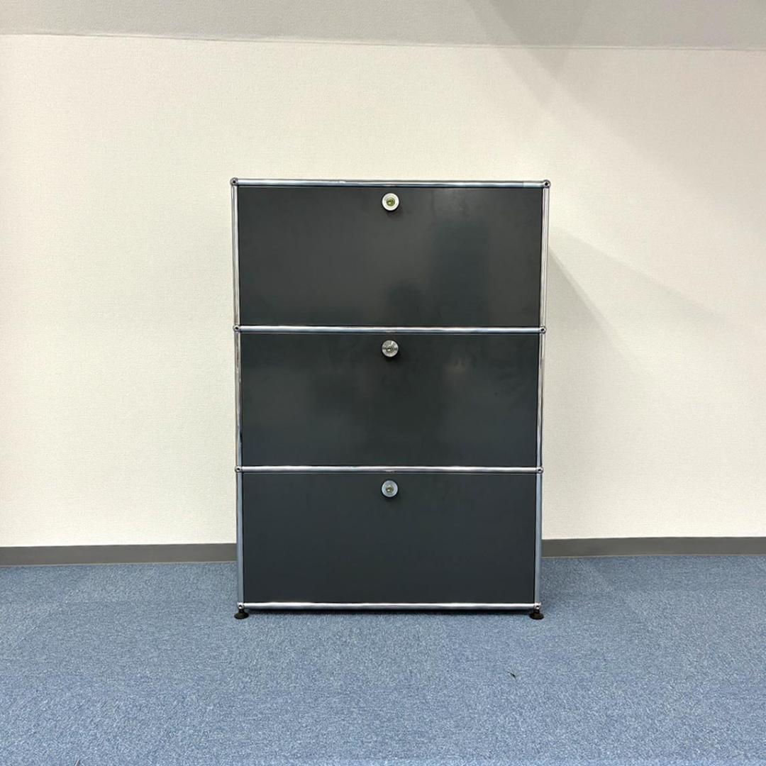 中古 USMハラー｜キャビネット リビング・ 1列3段 アントラサイト