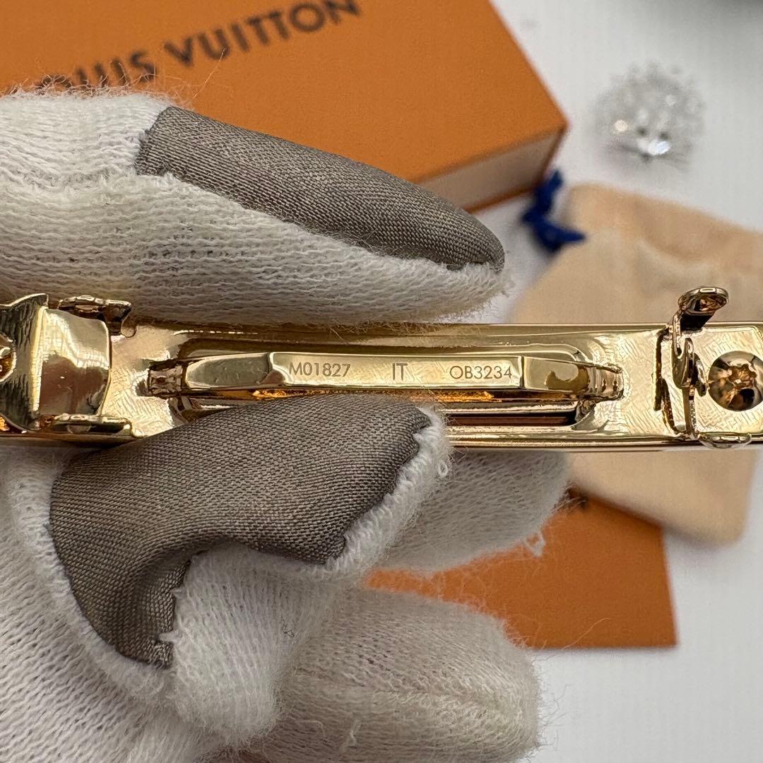 バレッタ ナノグラム モノグラムフラワー エナメル ヘアクリップ