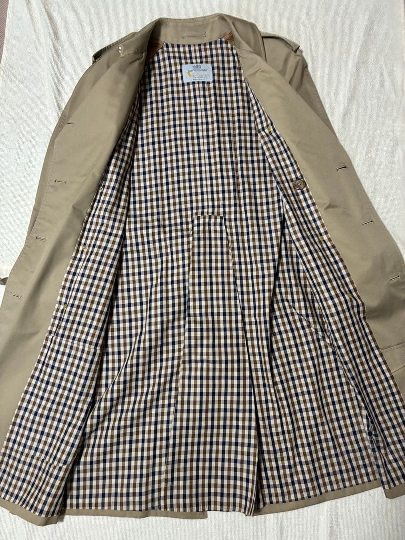 ベージュ トレンチコート Check柄