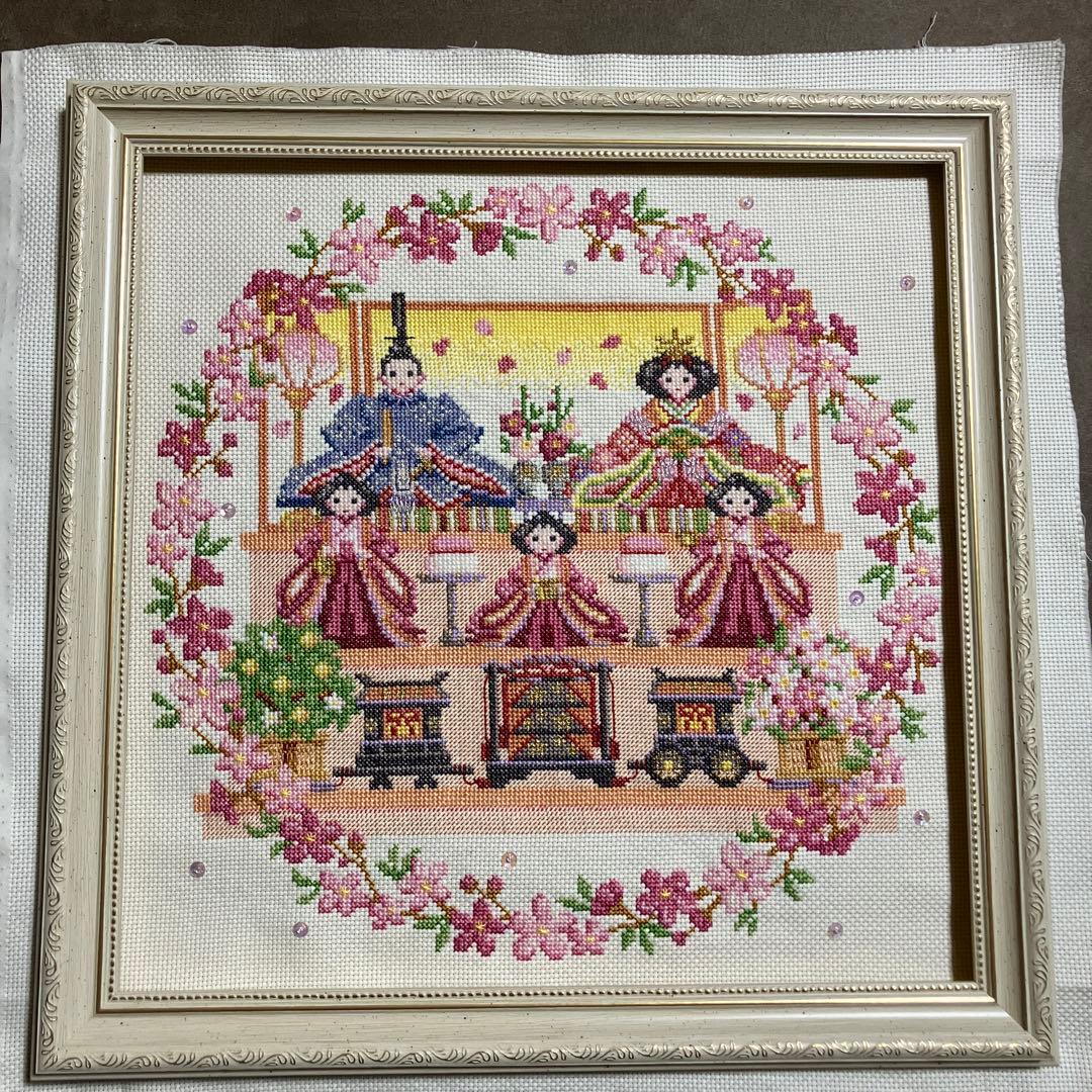 ホビーラホビーレクロスステッチ　花桃リースのお雛様　②
