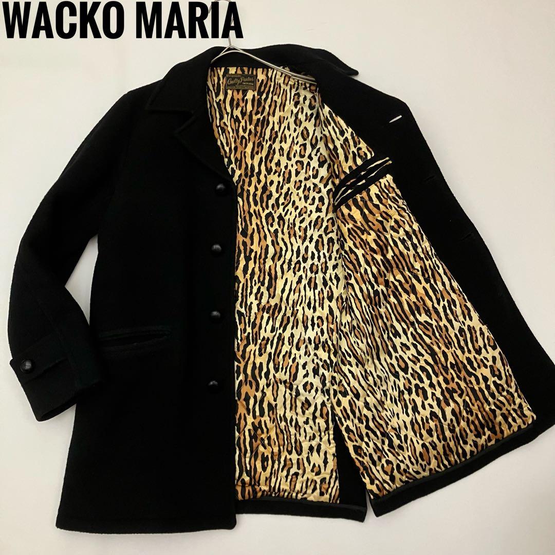 ✨ヴィテージ　希少✨ ワコマリア　ギャングコート　レオパード　ウールコート　黒