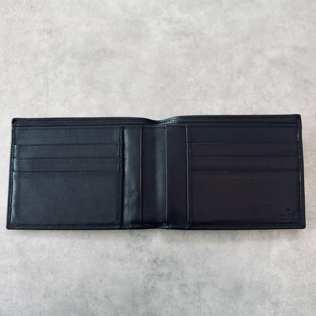 小物 GUCCI Logo plate leather bifold wallet