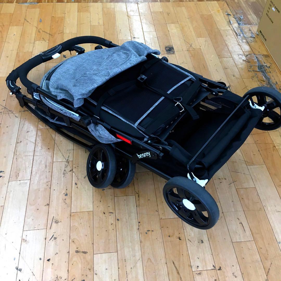 besrey 2人乗りベビーカー　BR-C708S ツインストローラー グレー